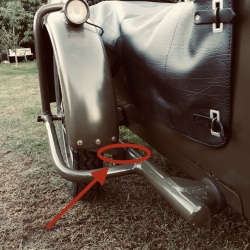 Wspornik przednie mocowanie błotnika wózka bocznego M-72 na sztywnej ramie